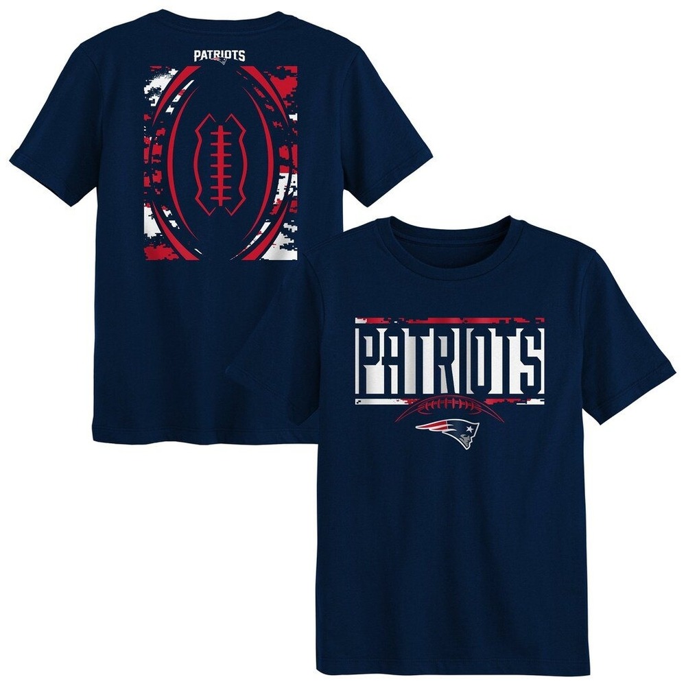 New England Patriots Kids M(10/12) Blue Short Sleeve Football Graphic Shirt NFL